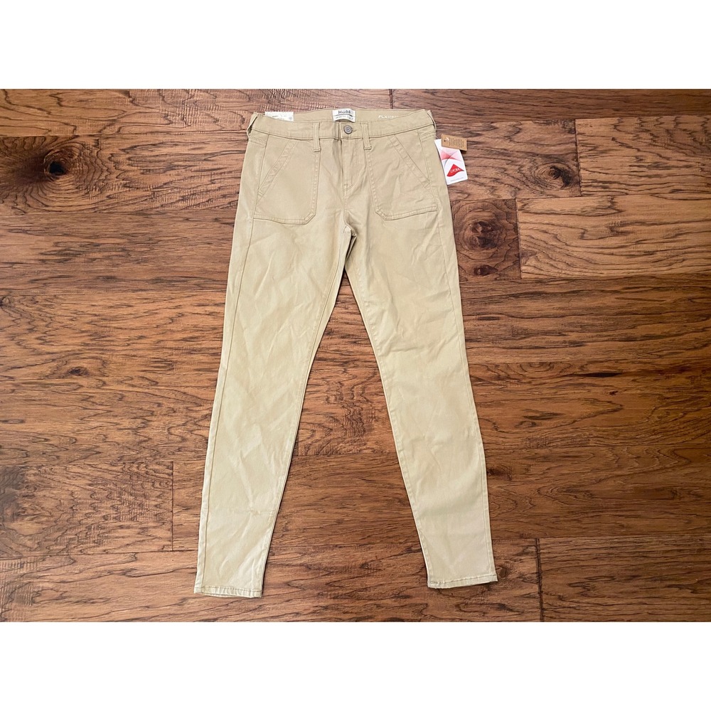 Mudd Women Khaki Utility Skinny Fit FLX Stretch Low Rise Porkchop Pocket Pants 7